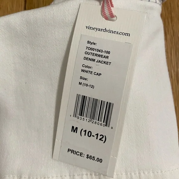 Vineyard Vines Girl’s White Jean Jacket